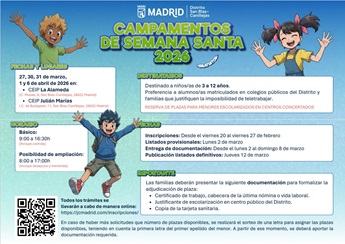 Campamentos Semana Santa 2026. Distrito San Blas - Canillejas