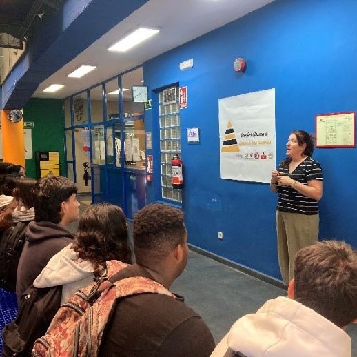 momento del taller con alumnado